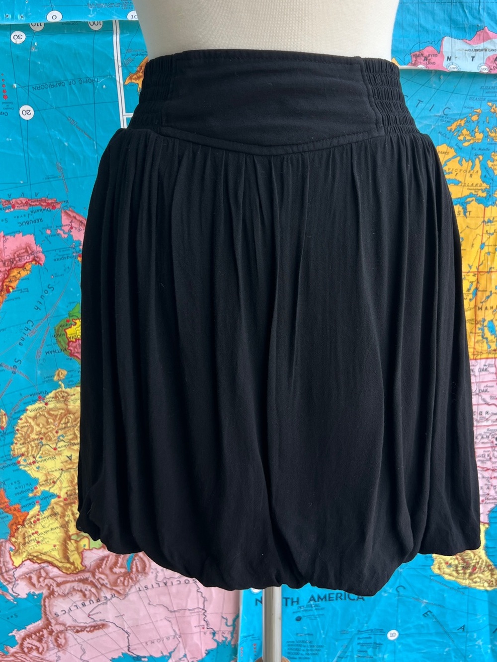 Caren Sport Black Circle Skirt with Elastic Waist